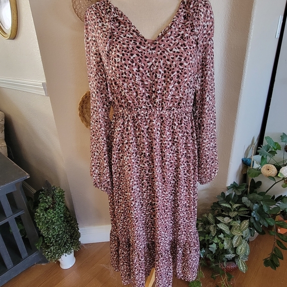 Torrid Animal Print Sheer Long Dress SZ 00 - Picture 1 of 6